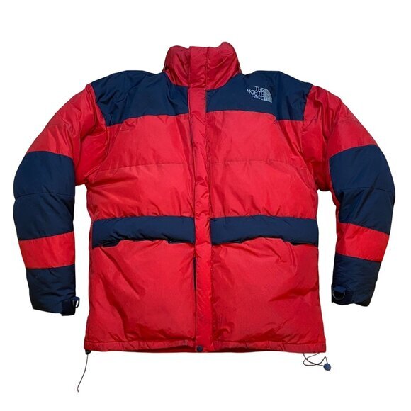 Vintage The North Face Red & Black 800 Goose Down Insulated Puffer‎ Jacket M - Picture 1 of 10